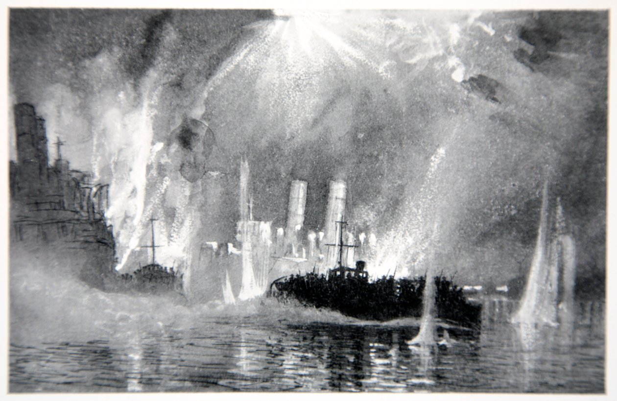 Motor Launches Rescuing Crews of the Blockships at Zeebrugge, Illustration from 