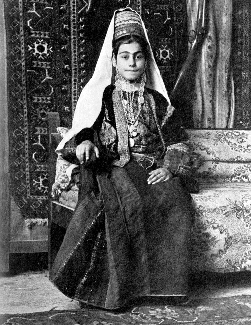 Christian woman in a wedding dress, Palestine by Donald McLeish
