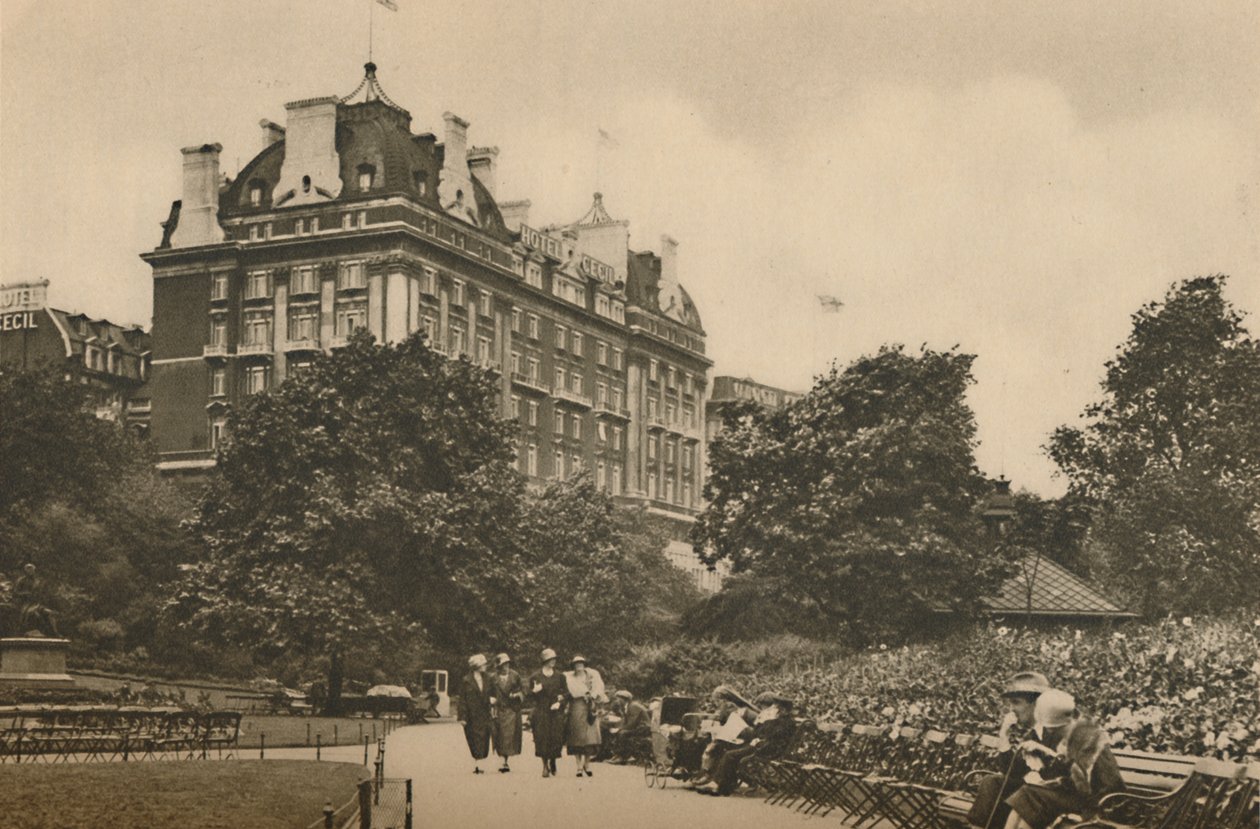 Villiers Street Section of the Victoria Garden and a View of the Cecil Hotel, c1935 by Donald McLeish
