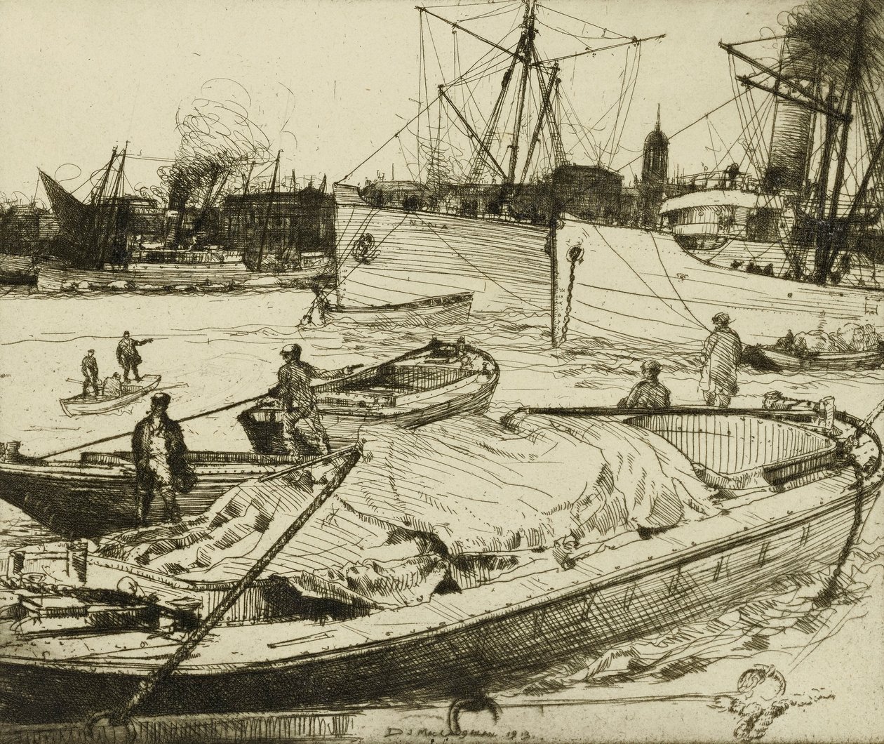 The Rushing Tide on the Thames by Donald Shaw MacLaughlan