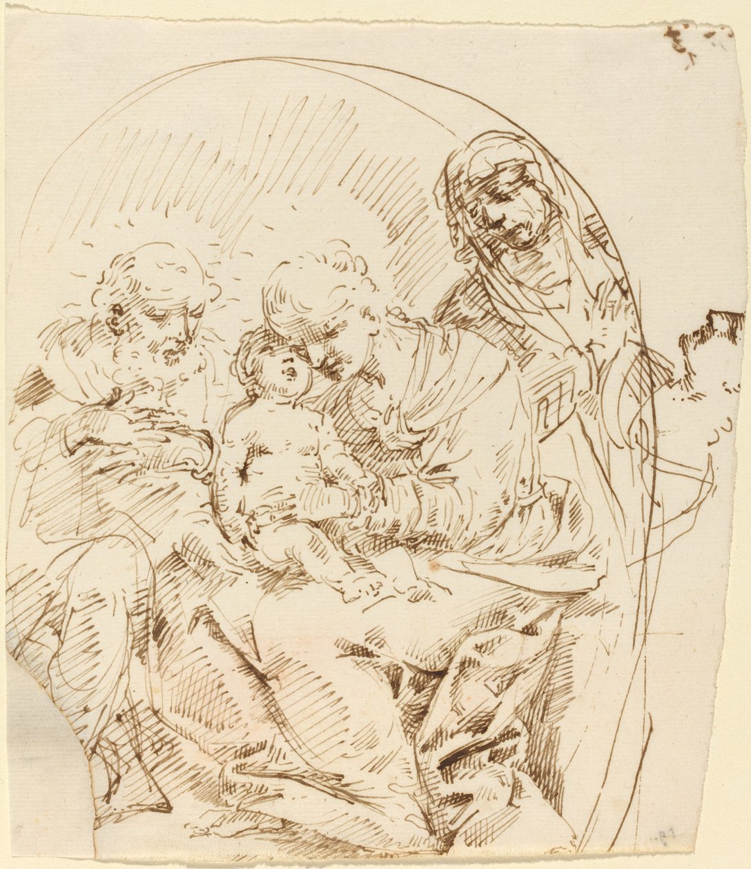 Holy Family with Saint Anne and Female Head in Profile by Donato Creti