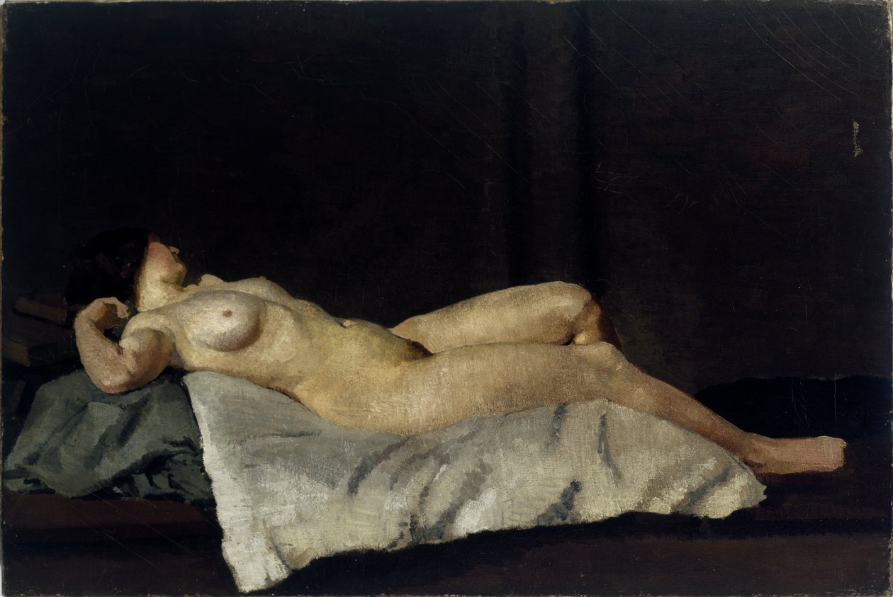 Female Figure Lying on Her Back, 1912 by Dora Carrington