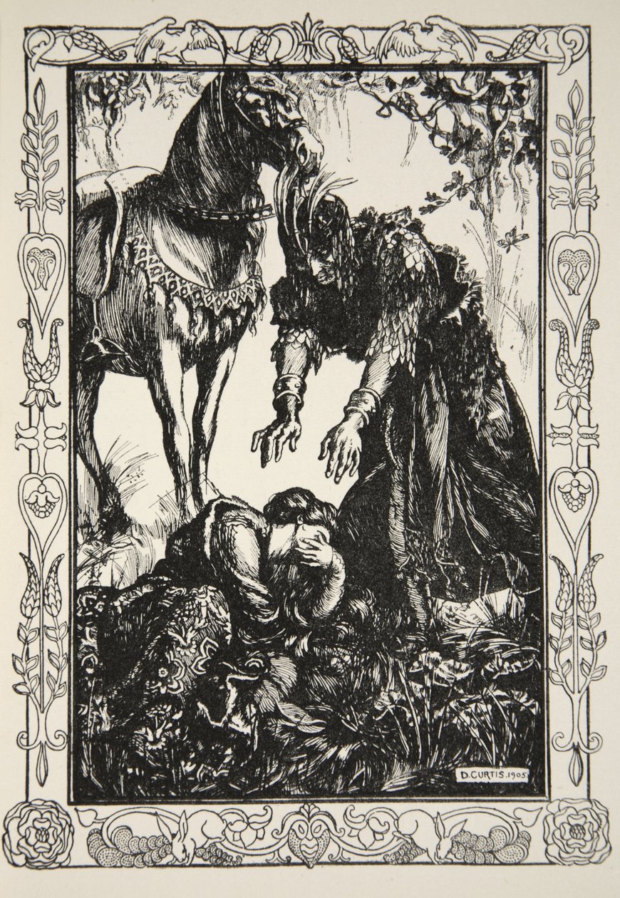 Palamides appeared before her, illustration from 