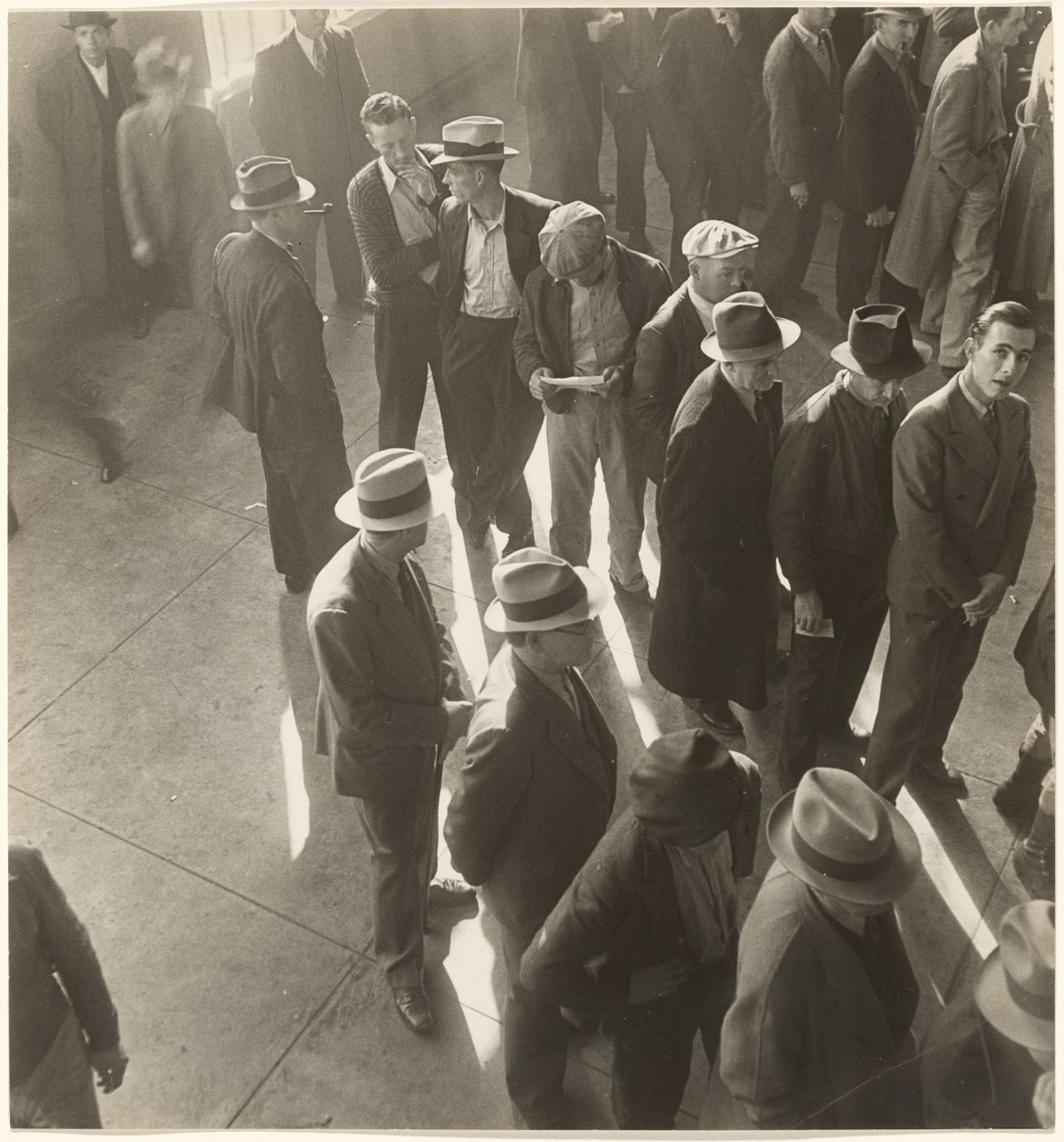 First Days of Unemployment Compensation in California: Waiting to File Claims by Dorothea Lange