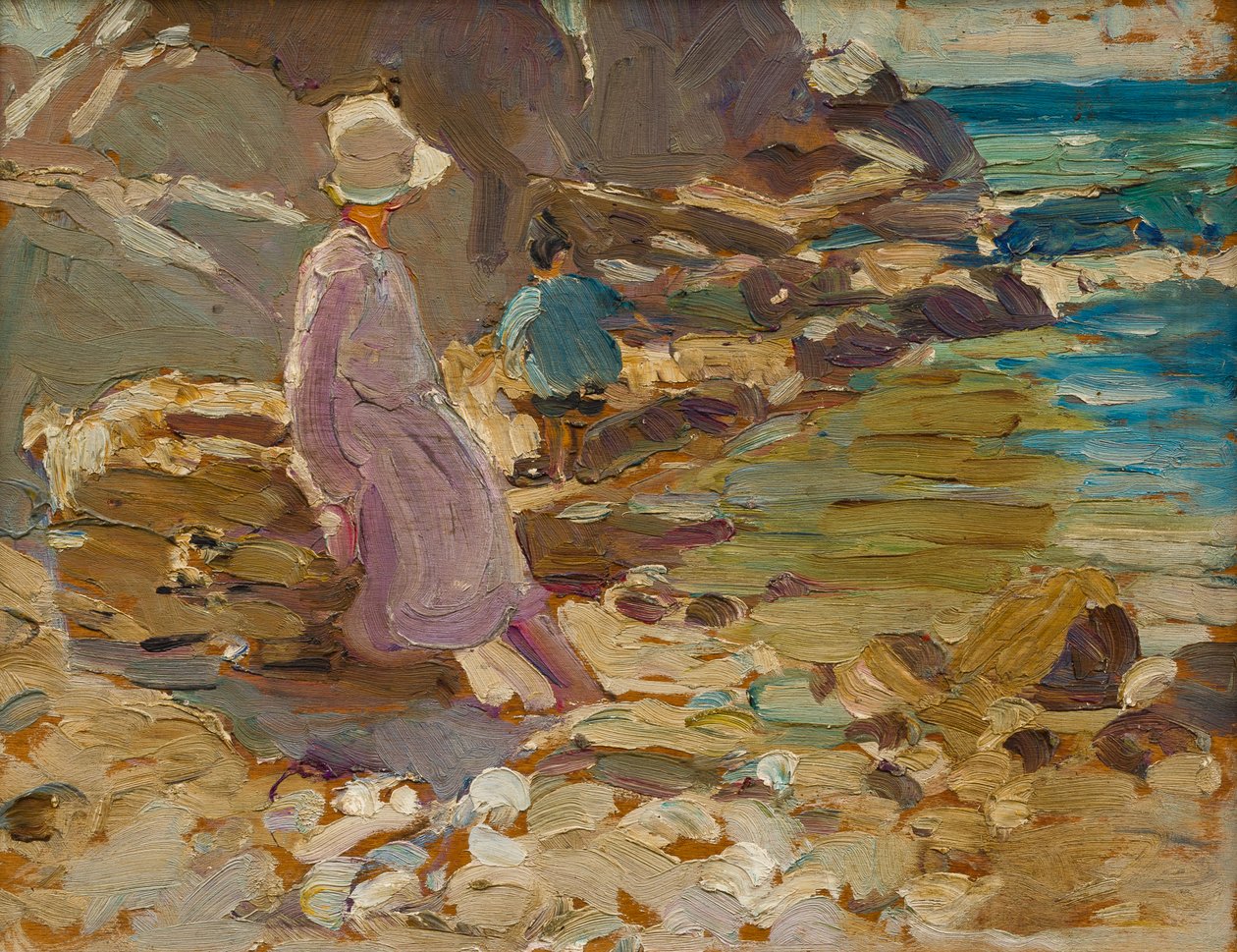 Woman and Child on the Rocks by Dorothea Sharp