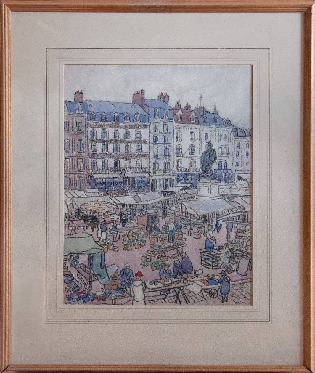 Market day in Dieppe, c.1910 by Douglas Fox Pitt
