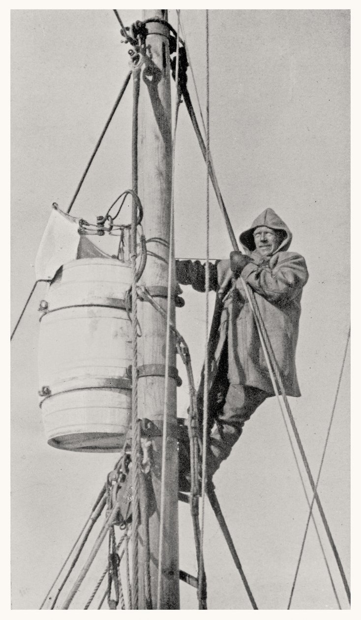Commander Frank Wild at the Masthead, during the Endurance Expedition to the Antarctic, 1914-1916 by Dr. Alexander Macklin