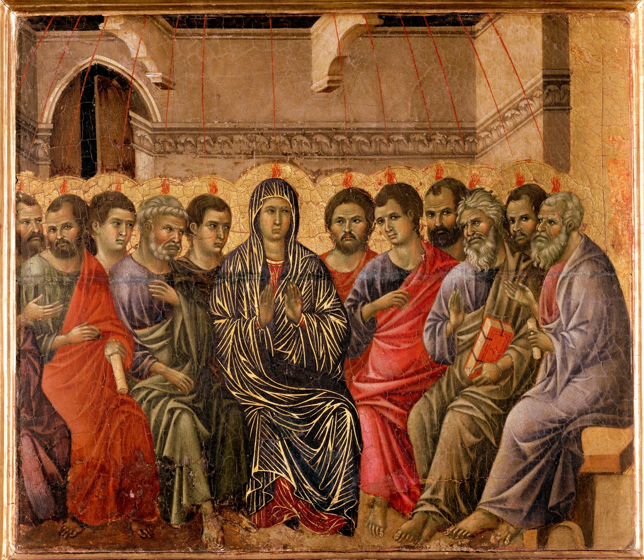 The Pentecost (Back of the Maesta Altarpiece) by Duccio di Buoninsegna
