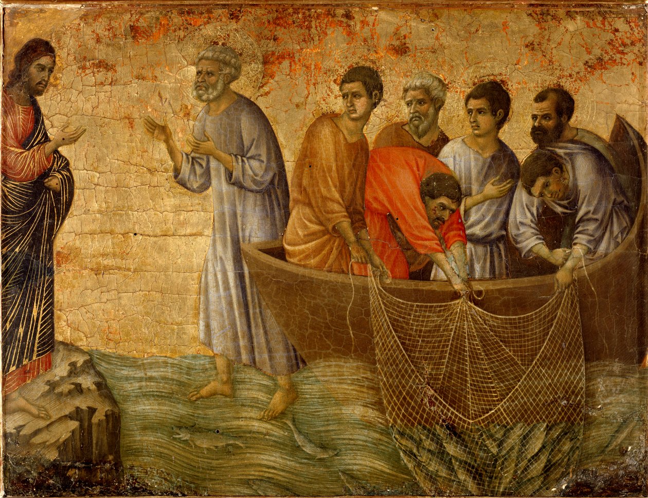 The Second Miraculous Sin: The Apparition of Christ to the Apostles on Lake Tiberiad by Duccio di Buoninsegna