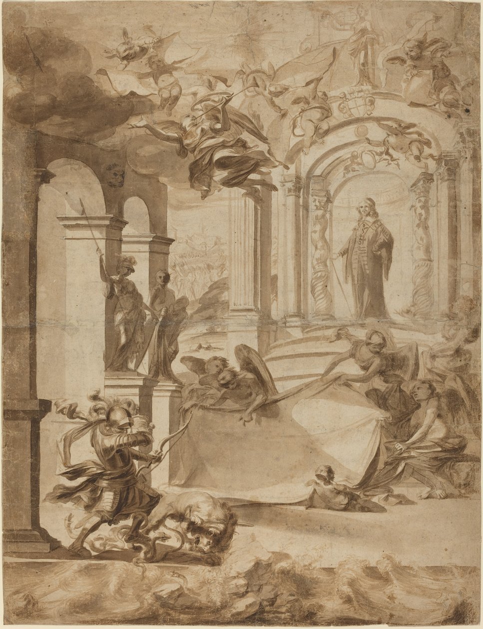 Allegory in Honor of a Gentleman by Dutch 17th Century