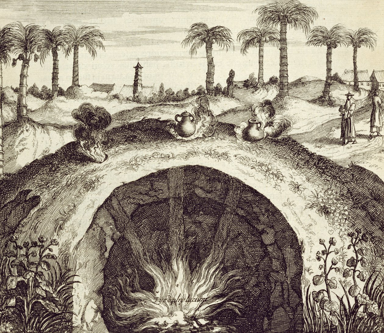 A Giant Underground Steam Cooker, from China Illustrated by Athanasius Kircher, 1667 by Dutch School