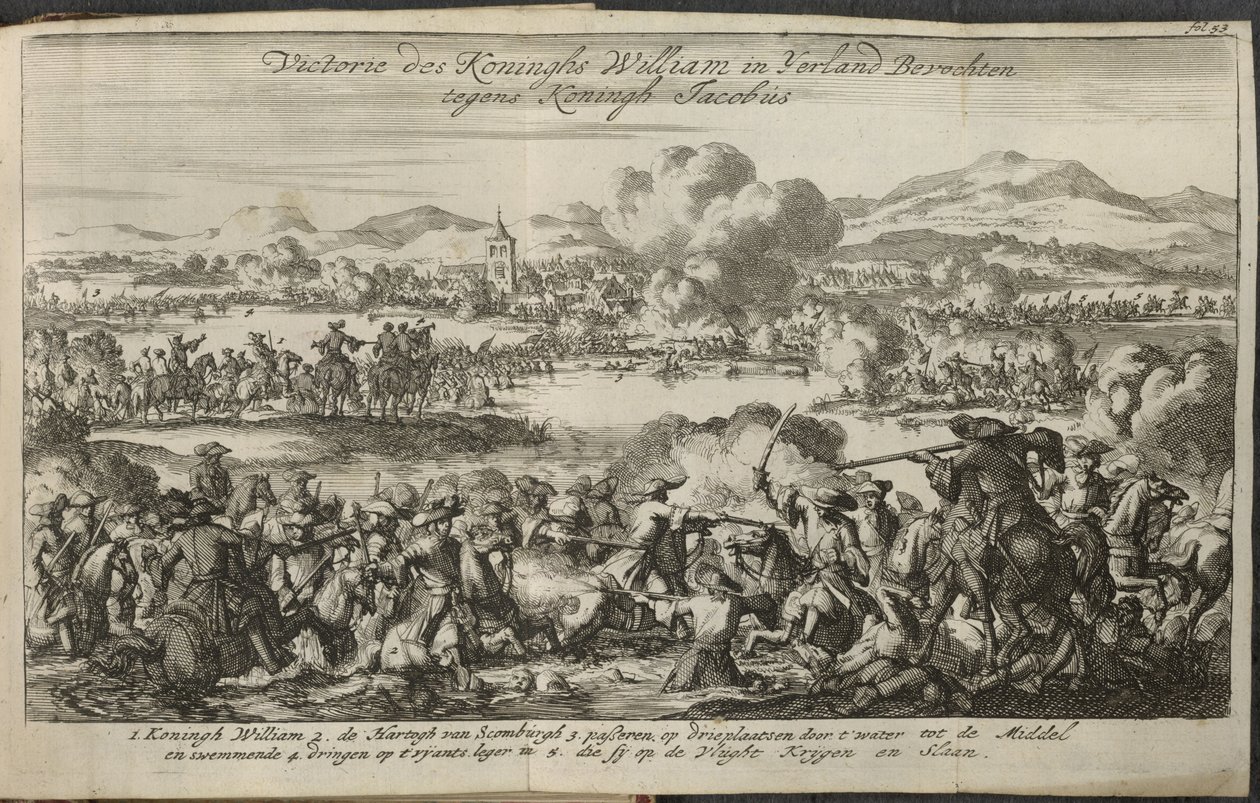 A Battle Involving the Army of William III by Dutch School