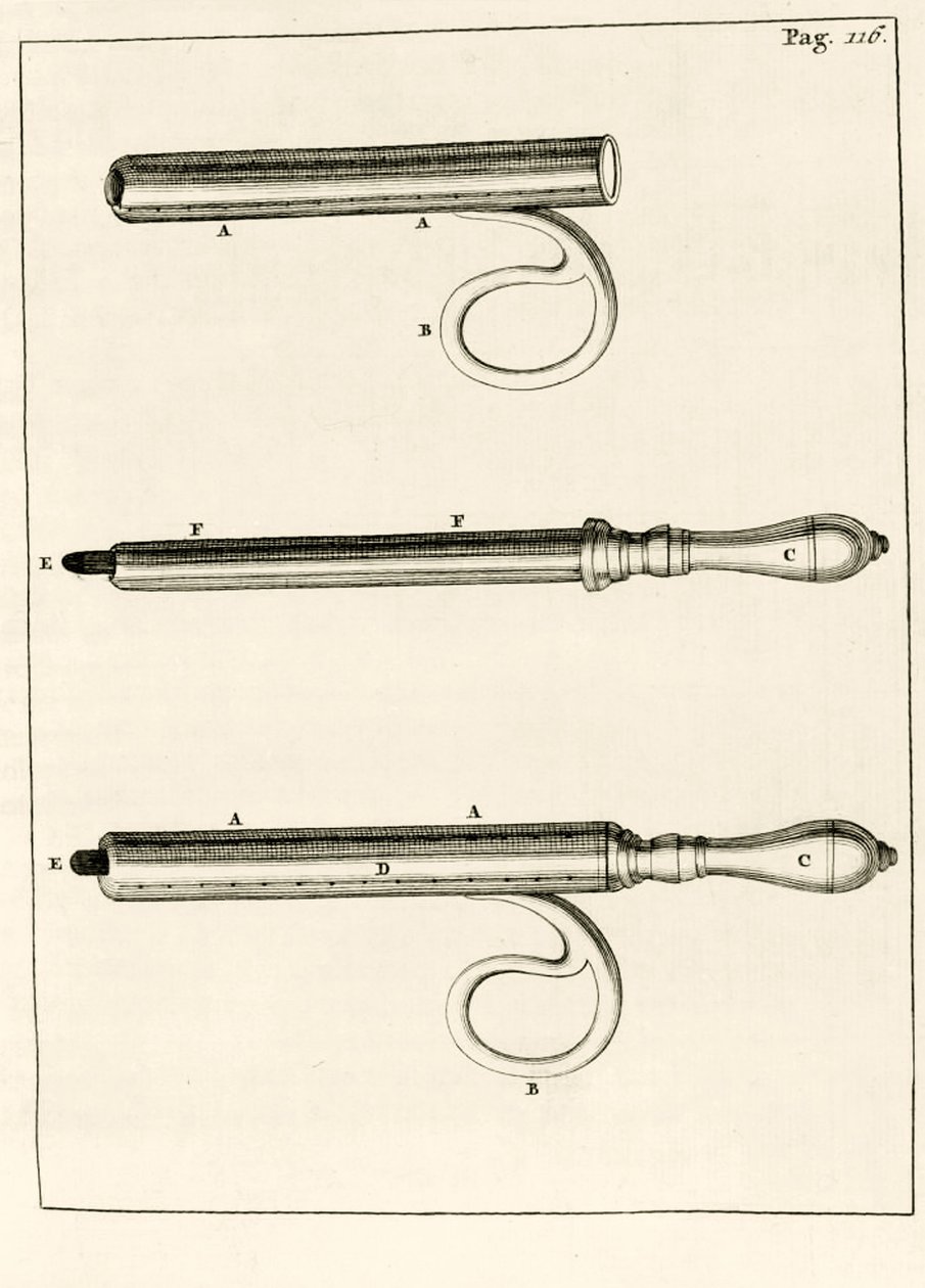 An assortment of Abscess Syringes, from Exercitationes Practicae circa Medendi Methodum by Frederik Dekkers, 1694 by Dutch School