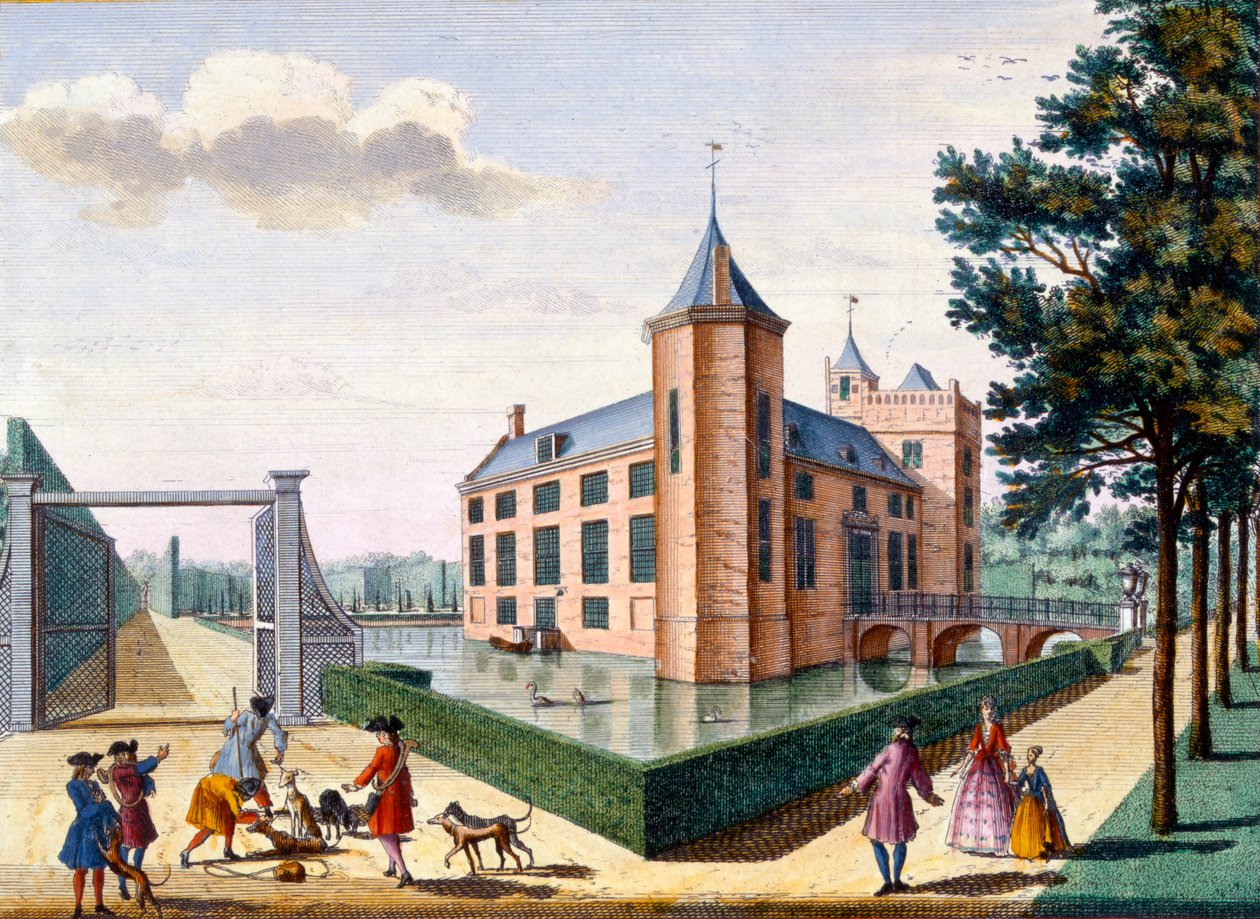 Assumburg Castle, from Het Zeganpralent Kennemerlant by Hendrick de Leth and Matthias Brouerius Van Nidek, published c.1700-1730 by Dutch School