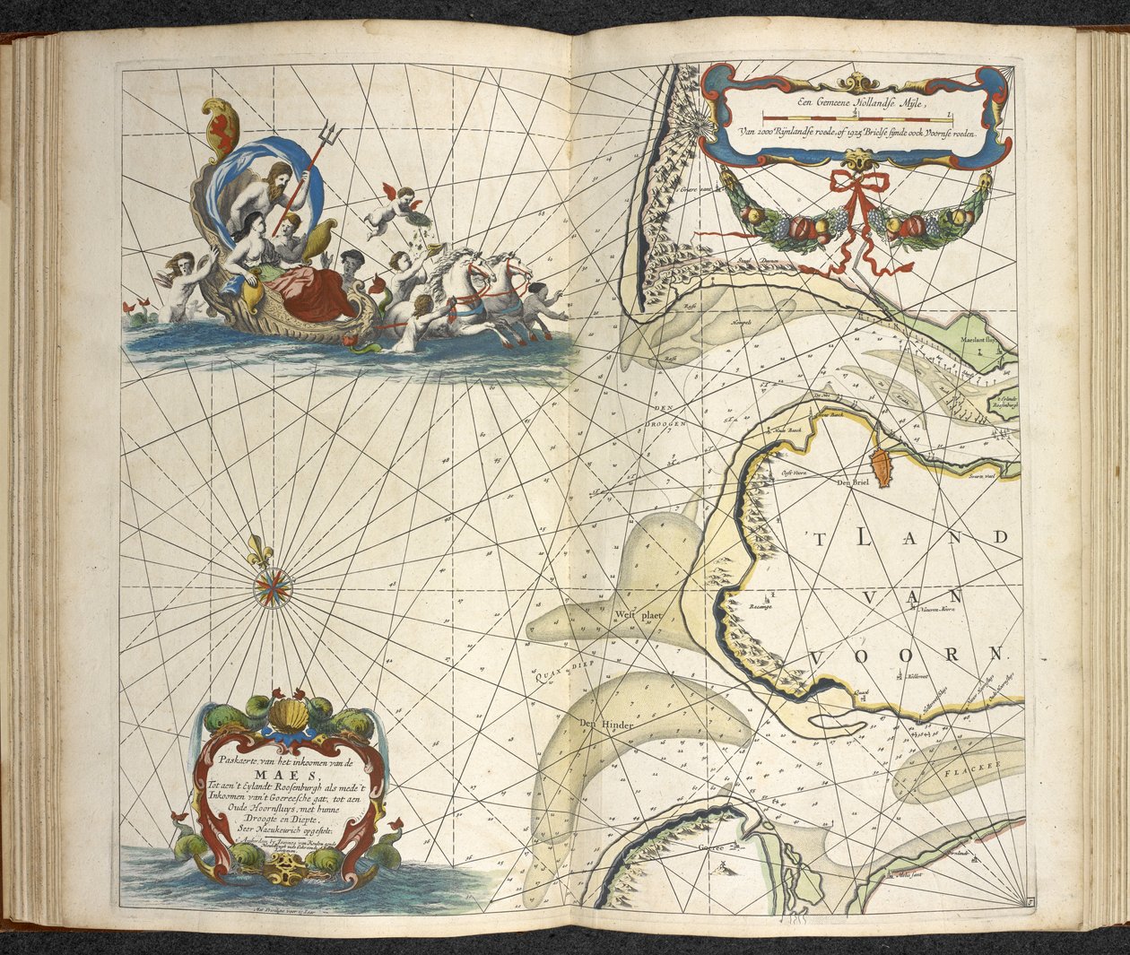 De groote nieuwe vermeerderde zee-atlas ofte water-werelt. Vertoonende in sigh alle de zee-kusten des aardtryks..., by Claas Jansz Vooght by Dutch School