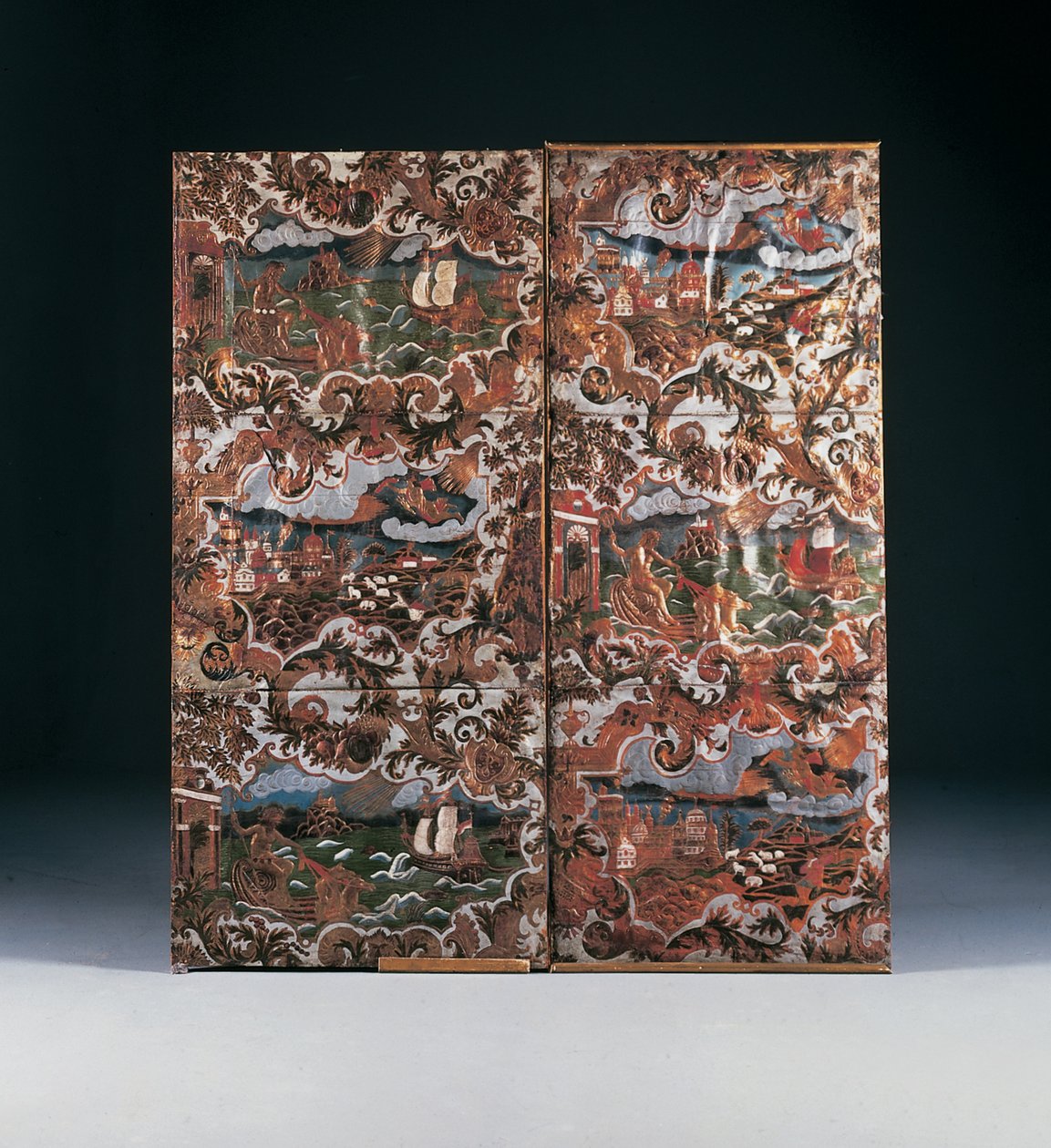 Embossed and Polychrome Decorated Panels, Late 17th Century by Dutch School