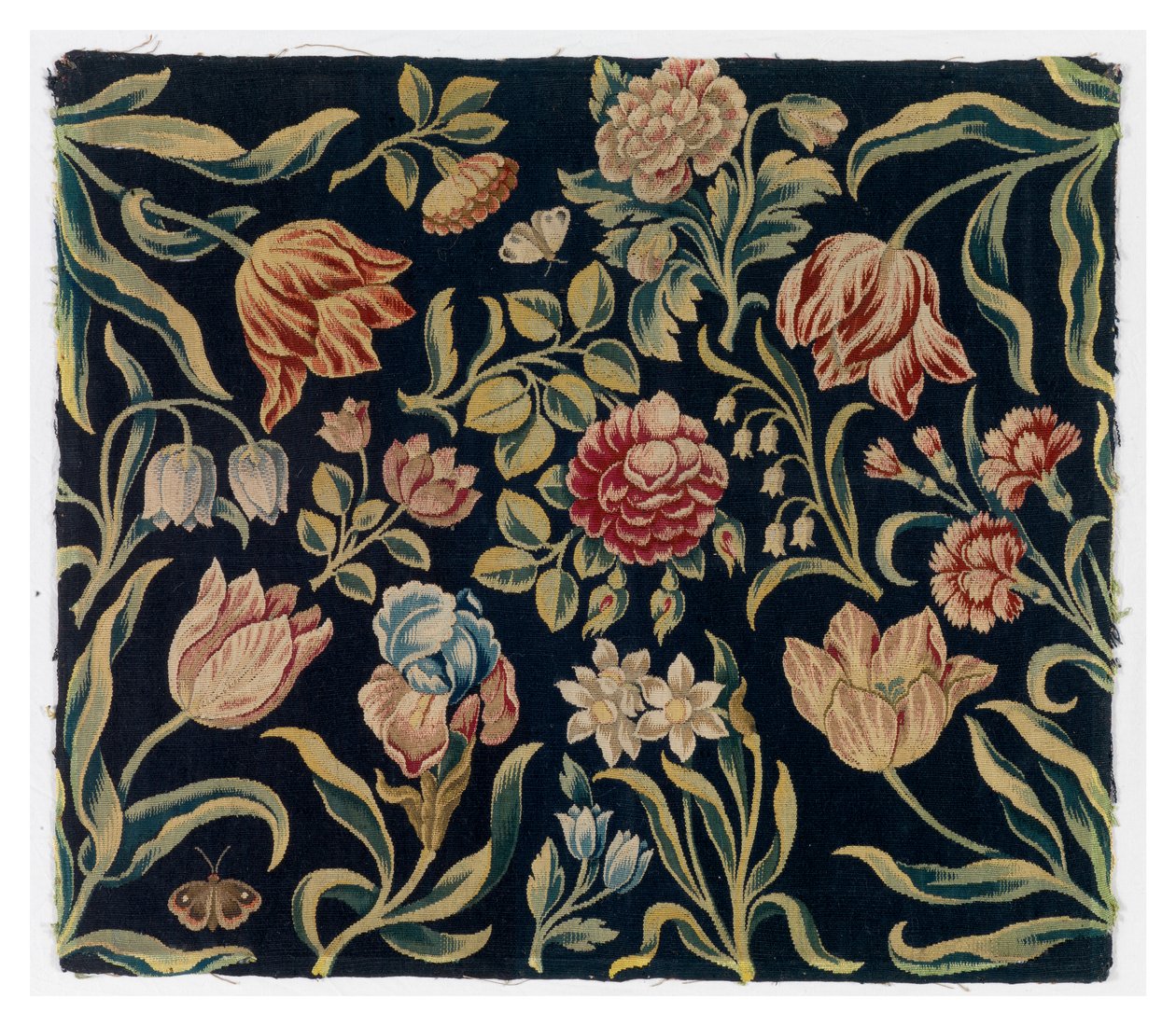 Folding Screen with Floral Tapestry Panels, Made in Holland or Possibly Soho, England by Dutch School