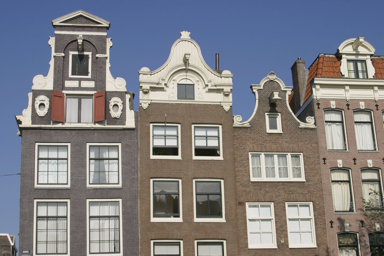 Gabled houses by Dutch School
