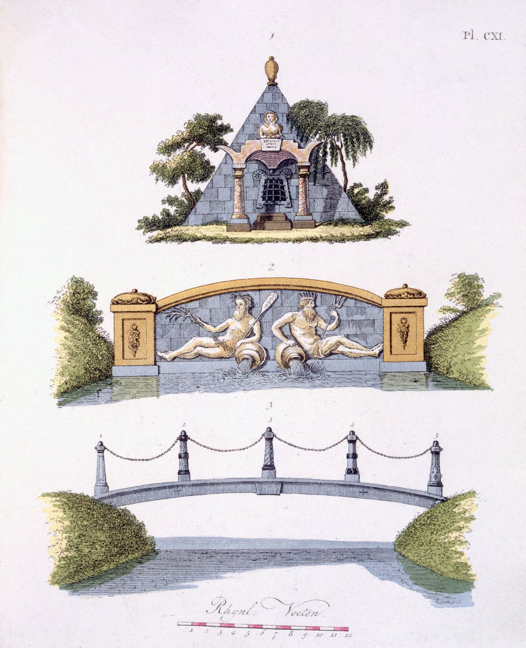 Garden decorations, from Magazine of Garden Gems by G. van Laar, published 1802 by Dutch School