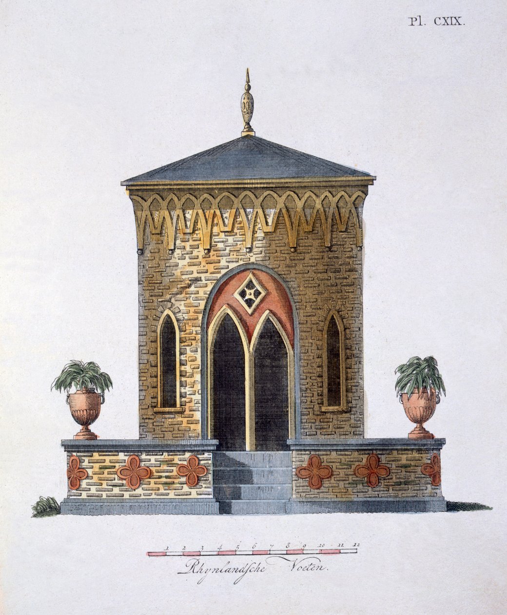 Garden decorations, from Magazine of Garden Gems by G. van Laar, published 1802 by Dutch School