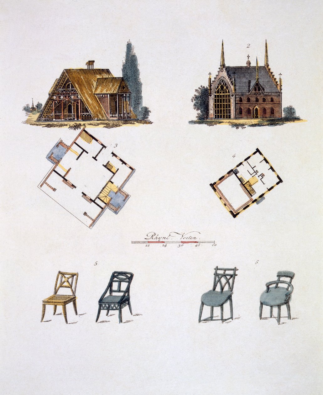 Garden decorations, from Magazine of Garden Gems by G. van Laar, published 1802 by Dutch School