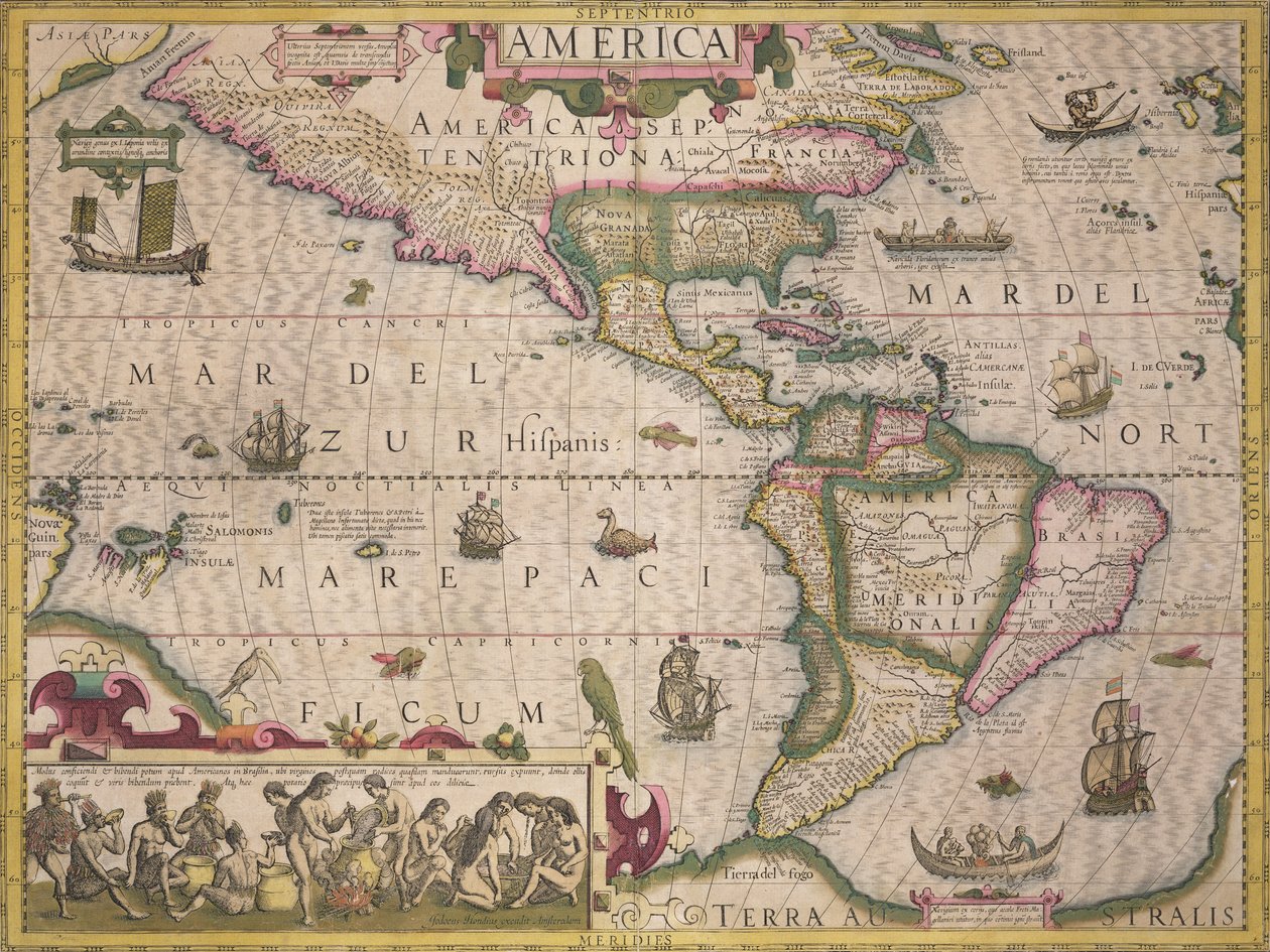 Map of America, from the Mercator Atlas, published by Jodocus Hondius, Amsterdam, 1606 by Dutch School