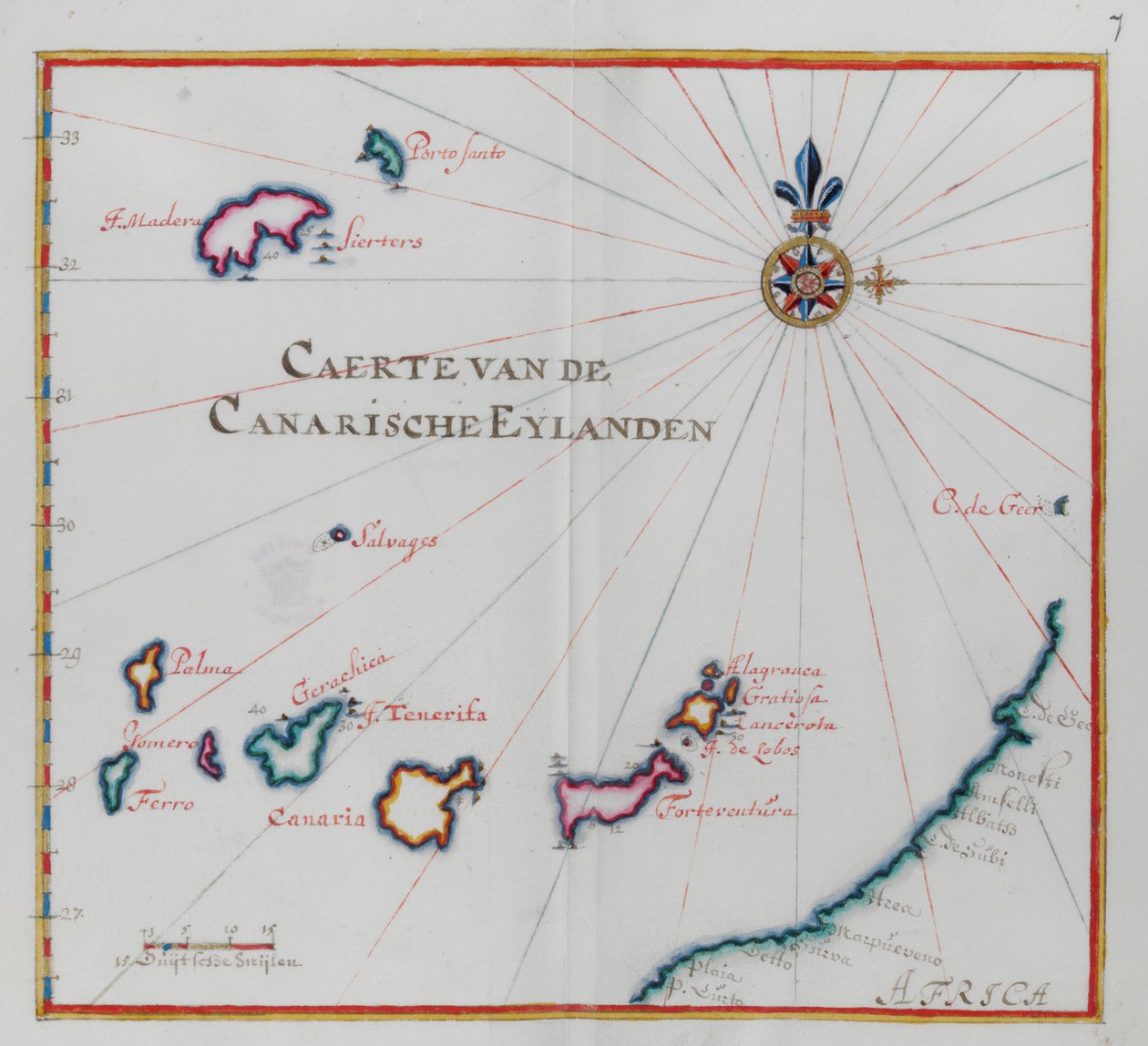 Map of the Canary Islands by Dutch School