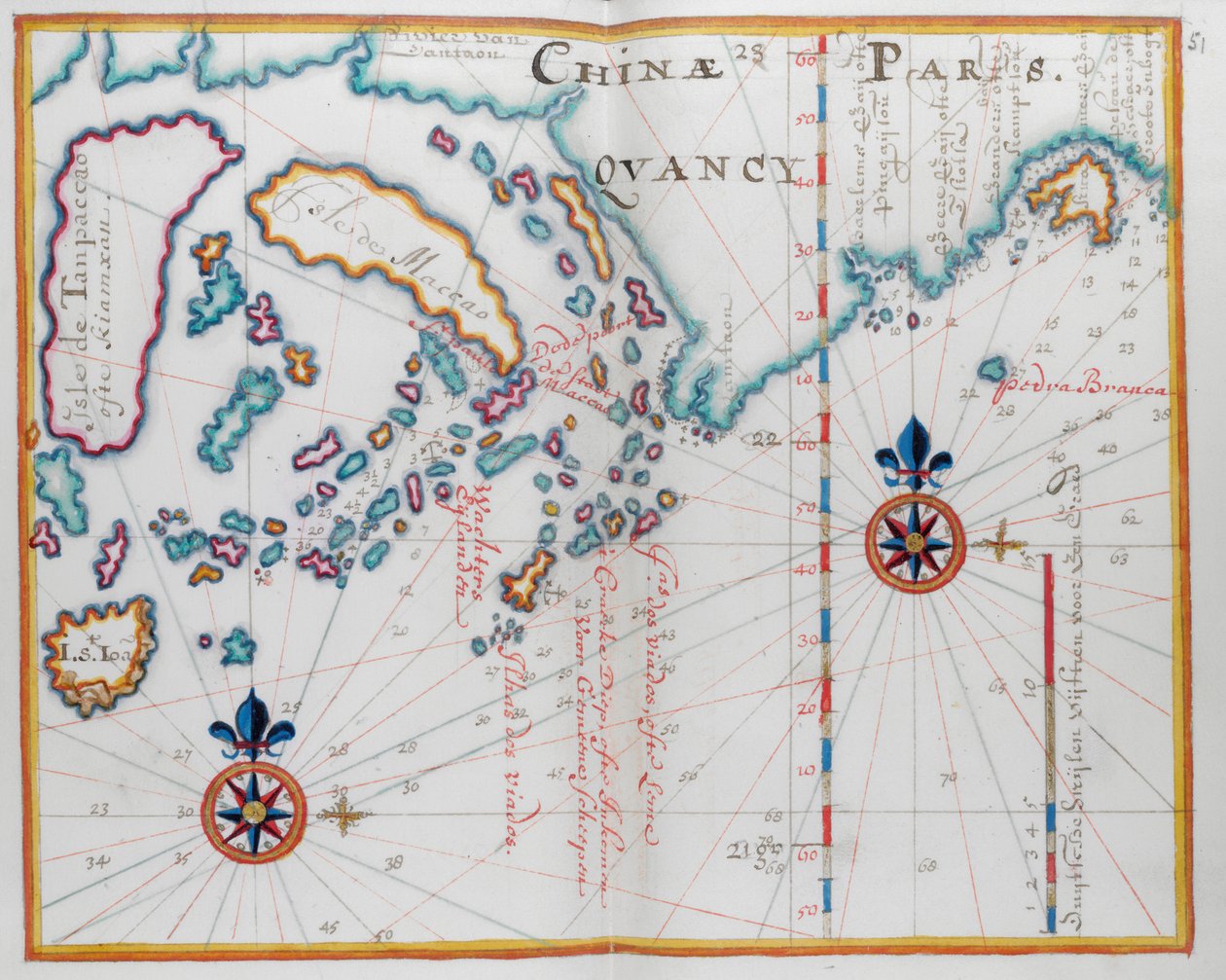 Map showing part of the coast of China, and islands by Dutch School