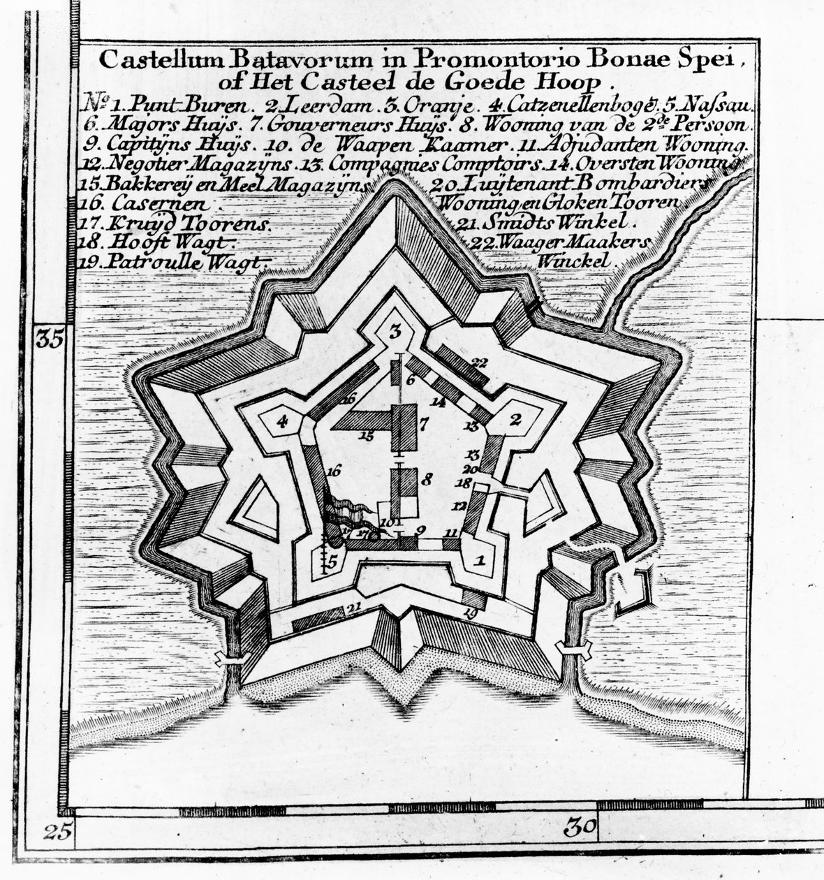 Plan of the Batavian Castle, Cape of Good Hope c.1803-1806 by Dutch School