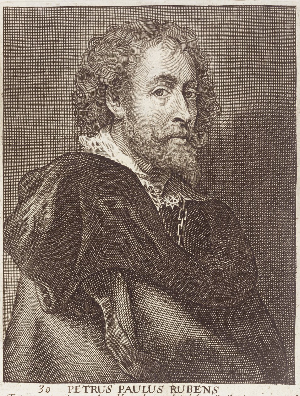 Portrait of Peter Paul Rubens plate 30 from a Series of Portraits of Artists, engraved by Joannes Meyssens by Dutch School