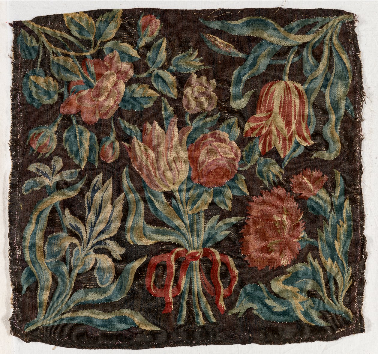 Tapestry Cushion Cover Depicting Tulips, Made Possibly in Holland by Dutch School
