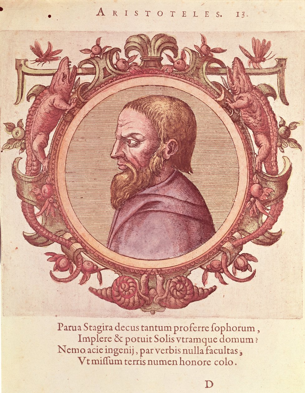 The Philosopher Aristotle, illustration from Veterum et Recentium Medicorum Philosophorumque Icones by Johannes Sambucus, published by Plantin in Antwerp 1574 by Dutch School