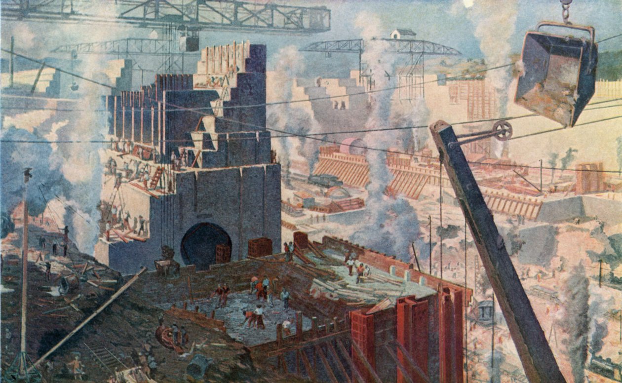 The Building of the Panama Canal by Dutch School