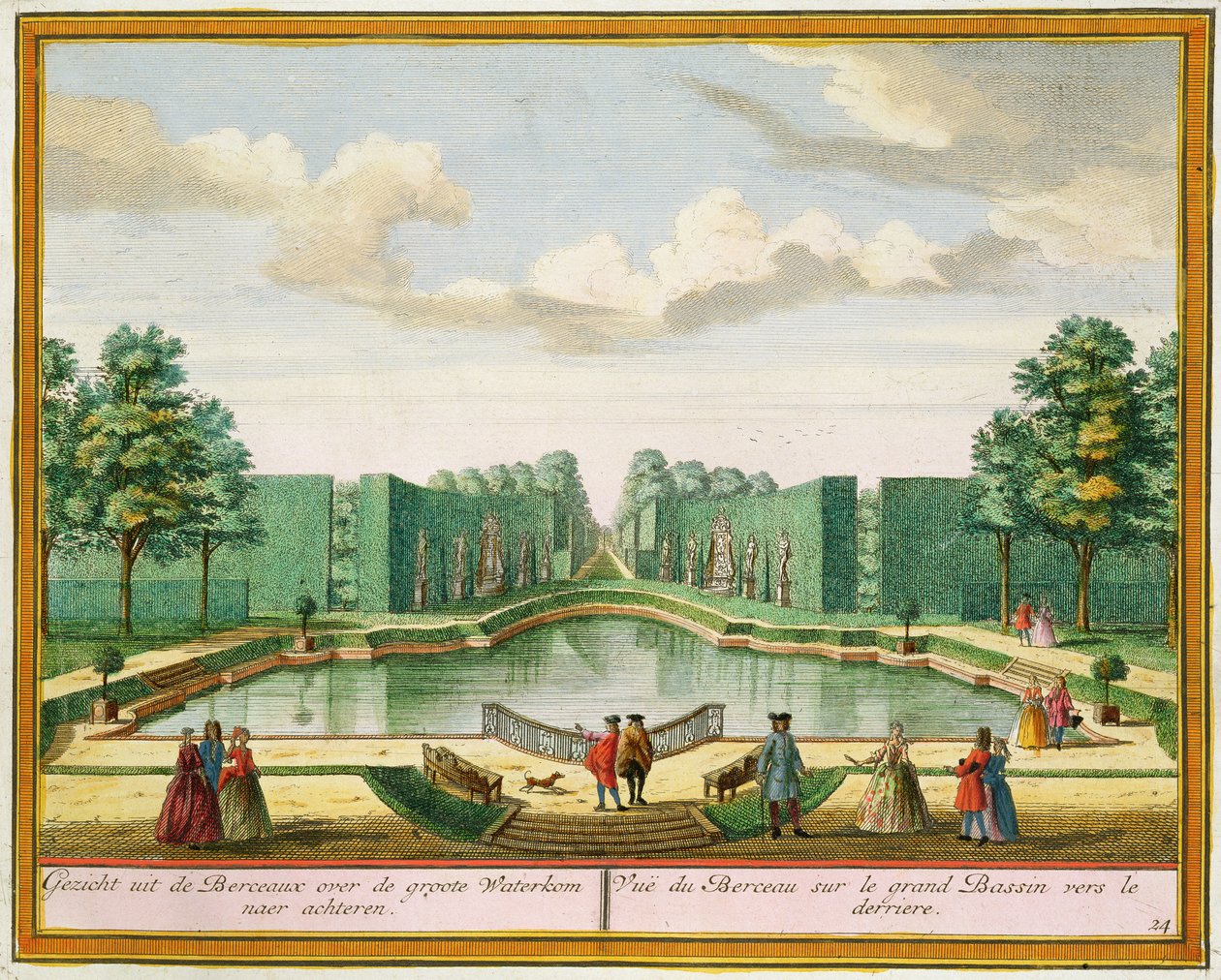 View from the bower over the great lake, from Het Zeganplant Kennemerlant, by Hendrick de Leth and Matthias Brouerius Van Nidek, published c.1700-1730 by Dutch School