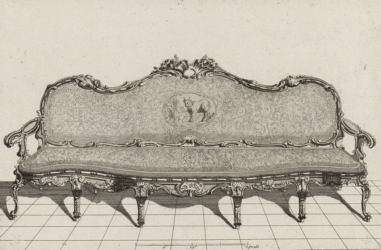 Canapé, second half of 18th century by Duval. A. (after)
