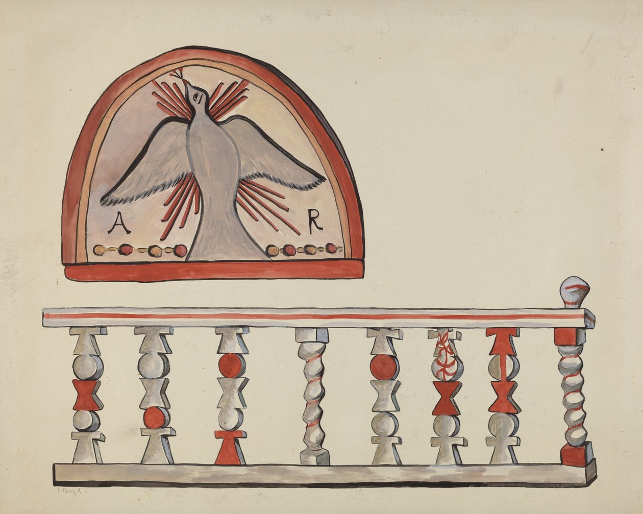 Lunette from Altar-Church at Llano Quemado by E. Boyd