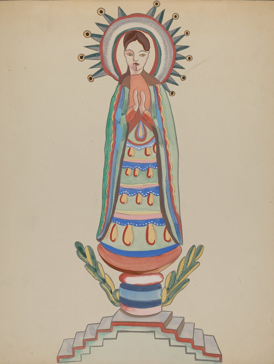 New Mexico, Bulto, Polychromed Wooden Figure, 1935-1942 by E. Boyd