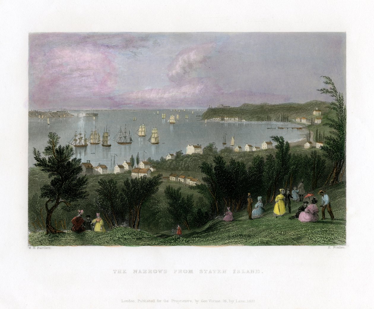 The Narrows as Seen from Staten Island, New York, USA by E. Finden