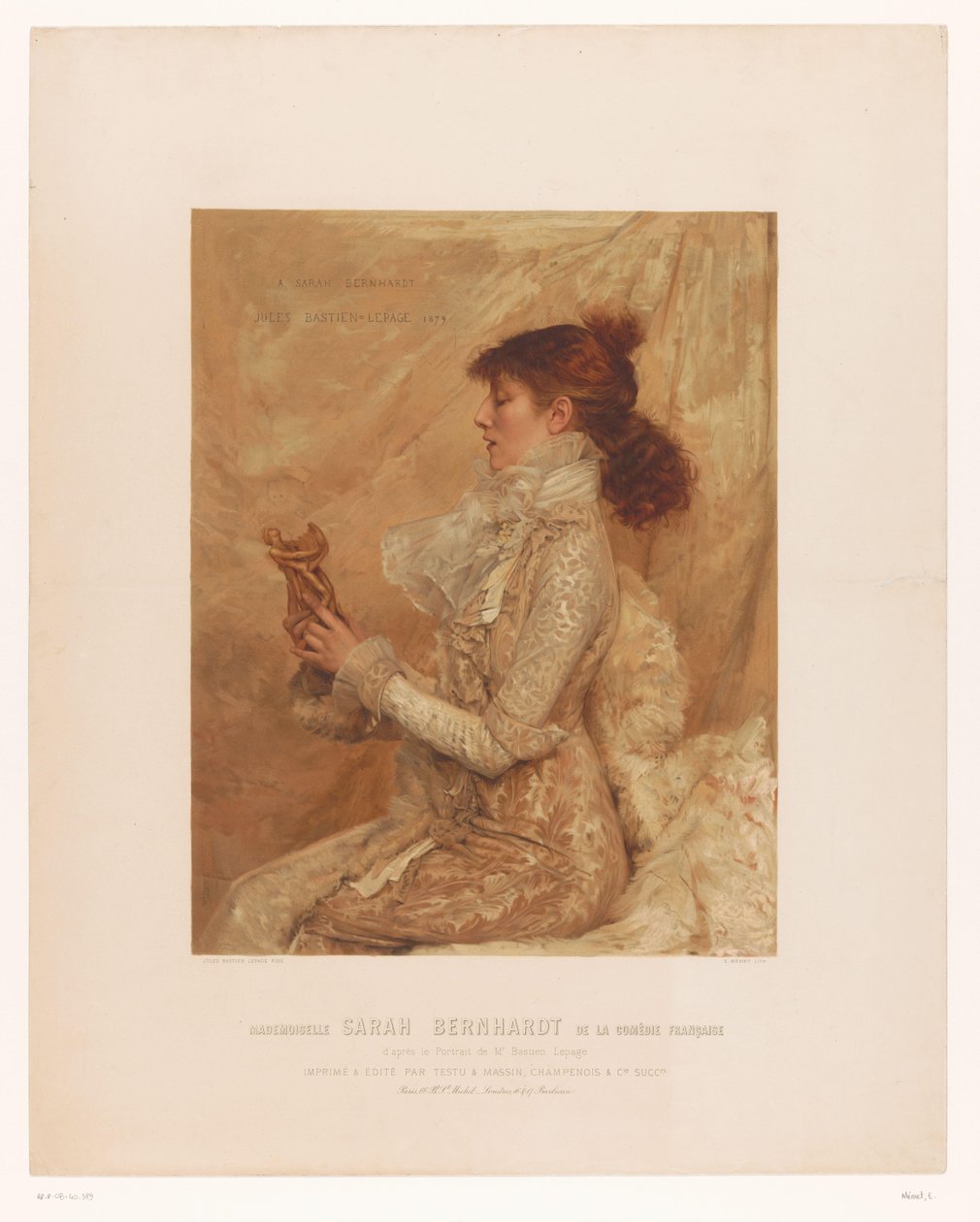 Portrait of Sarah Bernhardt by E. Mémet