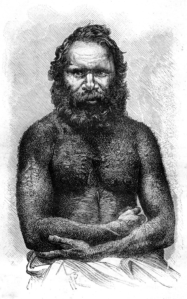 Australian aborigine by Etienne Antoine Eugene Ronjat