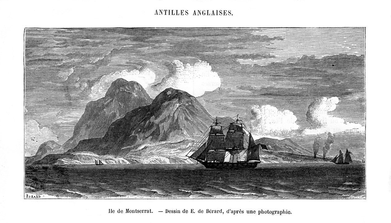 The island of Montserrat in the Caribbean Sea by E de Berard