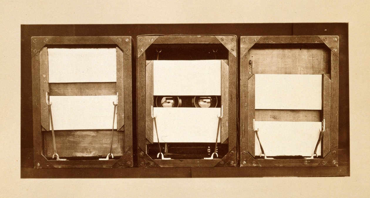Front of Electro-Shutters, with Positions of Panels Before, During, and After Exposure Used to Shoot the 