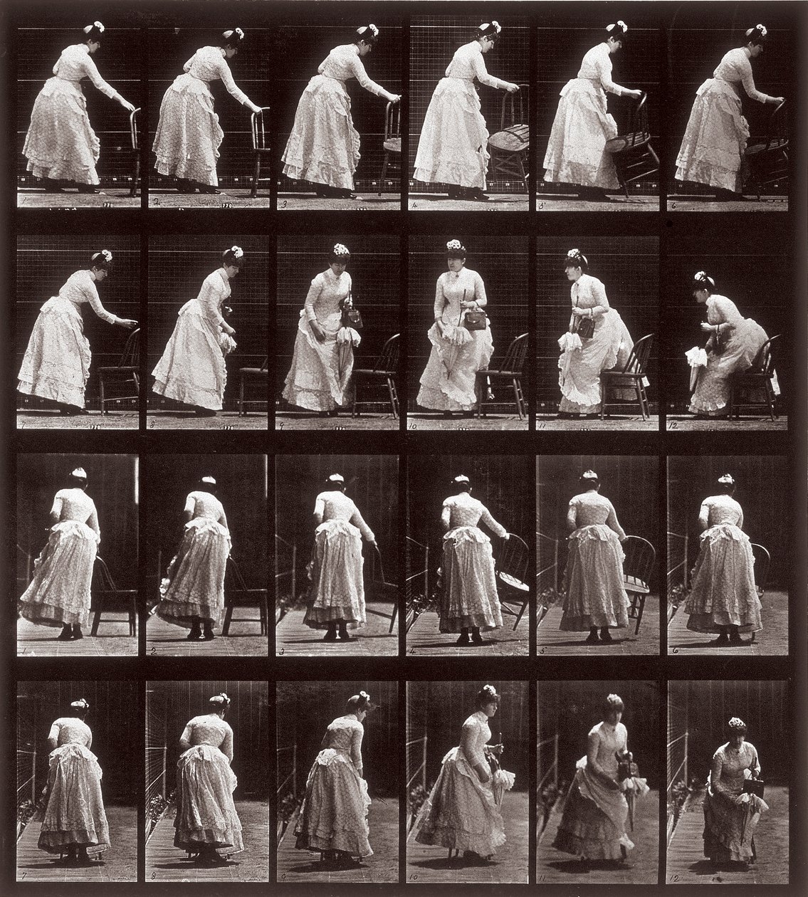 Animal Locomotion, Plate 265: Sequence with a Woman Sitting Down by Eadweard Muybridge