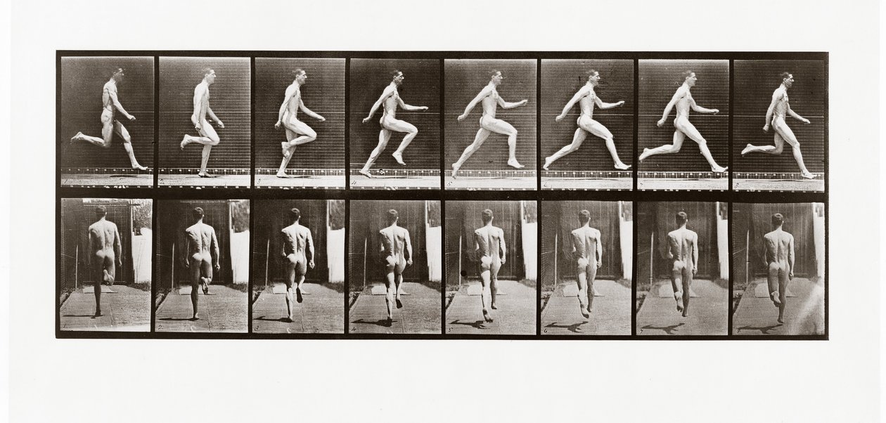 Man running, Plate 65 from Animal Locomotion by Eadweard Muybridge