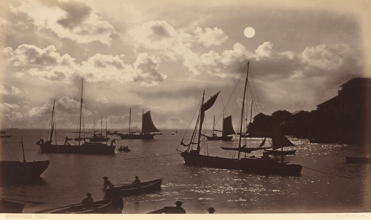 Moonlight Effect-Bay of Panama by Eadweard Muybridge