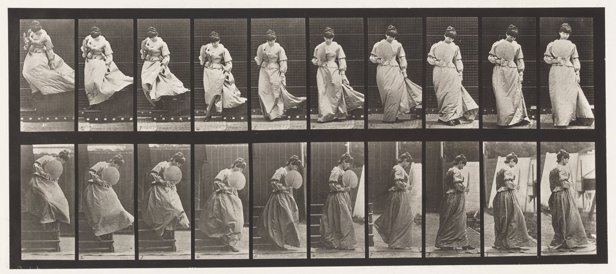 Descending Stairs, Turning Dress Caught, 1885 by Eadweard Muybridge
