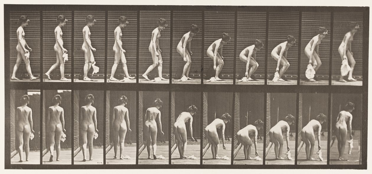 Plate 202. Dropping and Lifting a Handkerchief by Eadweard Muybridge