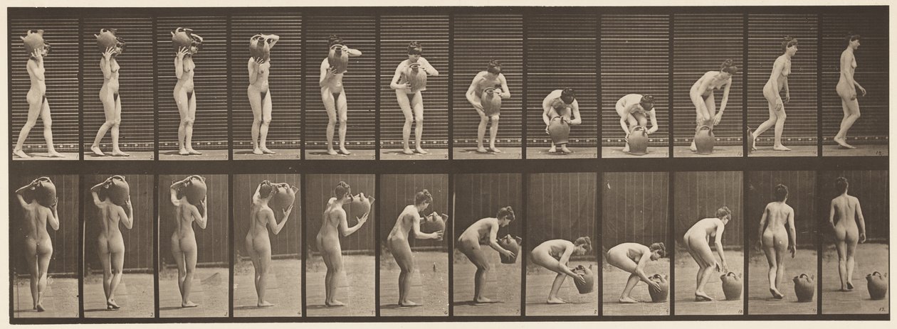 Plate 225. Removing Water Jar from Shoulder to the Ground by Eadweard Muybridge