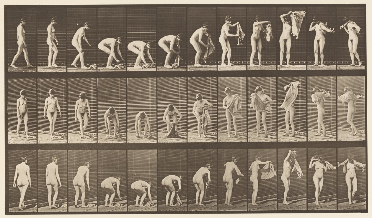Lifting Cloth from the Ground by Eadweard Muybridge