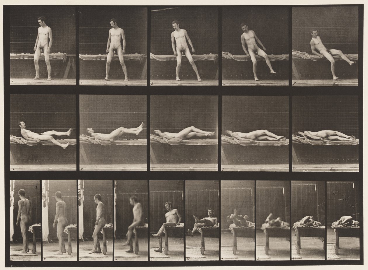 Lying on a Couch and Turning Over on Side by Eadweard Muybridge